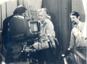 Christine de Rivoyre sur le tournage de La Mandarine d'Edouard Molinaro.